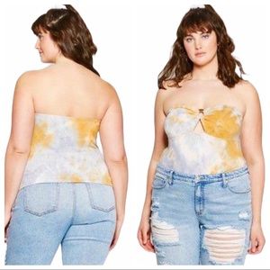 Wild Fable Tie Dye Terry Tube Top With Hardware